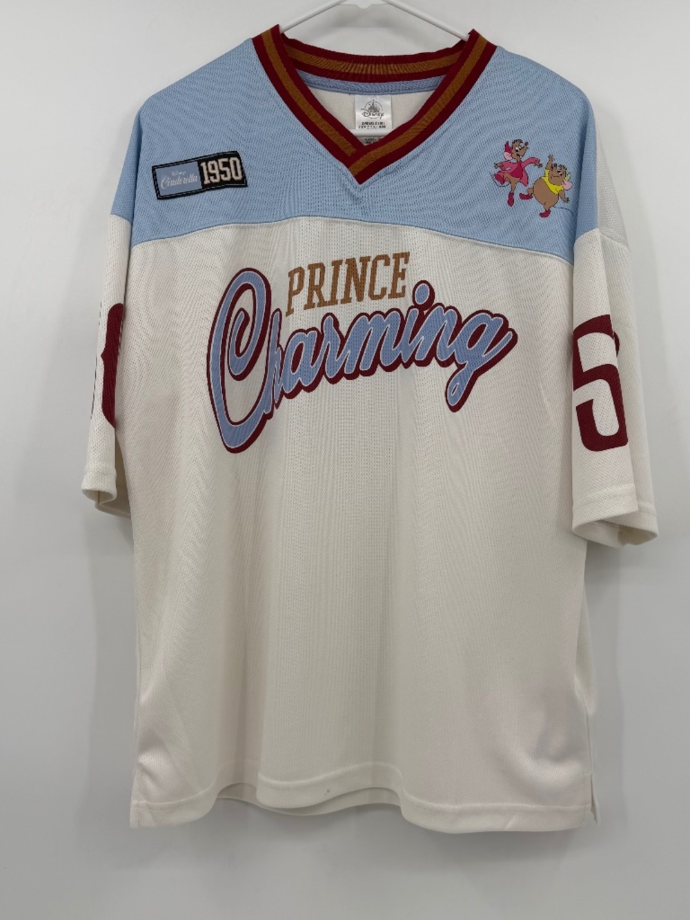 Disney Prince Charming Jersey Adult Small Cinderella 1950 Short Sleeve Relaxed